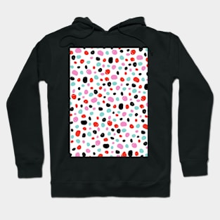 Polka dots pattern, Pink, Red, Black, Blue, Dots, Pattern, Fashion print, Funny art, Modern art, Wall art, Print, Minimalistic, Modern, Humor Hoodie